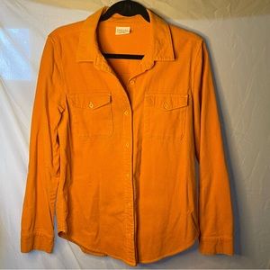 Orange Corduroy Button Down Shirt